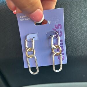 Silver and Gold Link Earrings